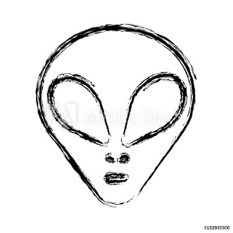 Picture of alien icon over white background vector illustration